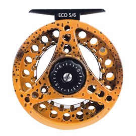 Maxcatch ECO Fly Reel Large Arbor with Diecast Aluminum Body(2/3wt 3/4wt 5/6wt 7/8wt) (ECO Fly Reel Brown Trout, 3/4 Weight)