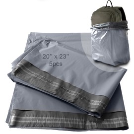 5 x (20" x 23") Self Seal Large Postage Bag, (52cm x 59cm x 5cm) Extra Strong Grey Mailing Envelopes, Heavy Duty Mailing Bag Strong Shipping and Packaging Bags