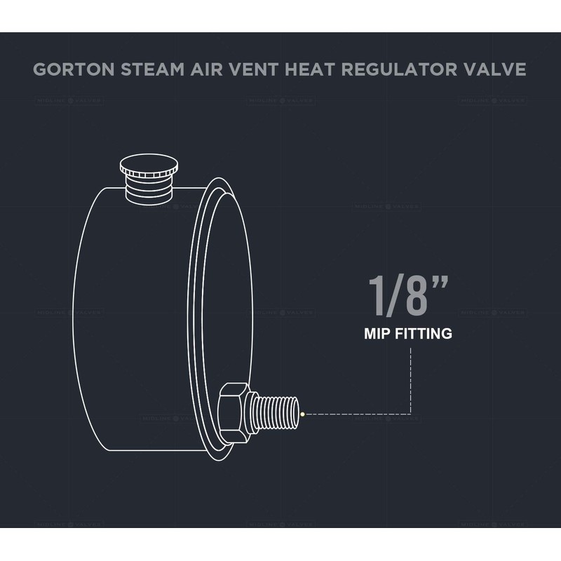 Midline Valve HBW-4B18-5 Steam Air Vent #4 Heat Regulator Valve;