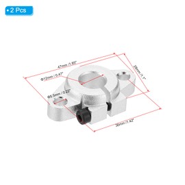 PATIKIL SHF12 Aluminum Linear Motion Rod Rail Clamping Guide Support, 2 Pcs for 12mm Dia Shaft