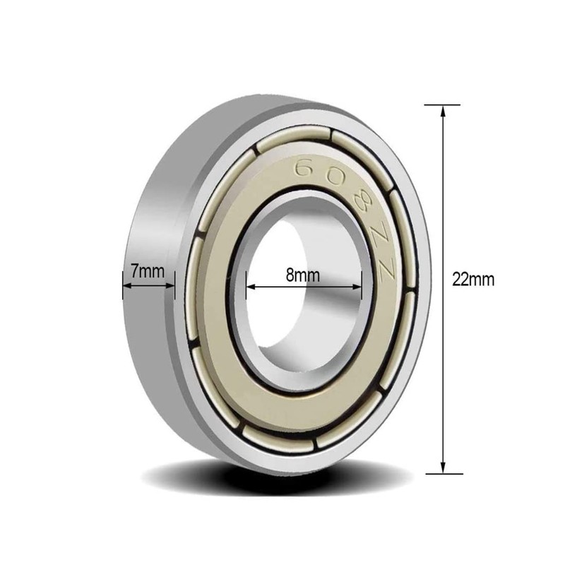 4pcs 608 ZZ Ball Bearings, 608zz Metal Double Shielded Miniature