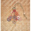 One-eyed Cat Company Boho Christmas Ornaments Wooden Button Christmas Tree