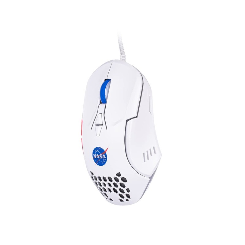 TECHZONE Mouse Gamer RGB NASA Blanco con DPI's Ajustables 800-1600,