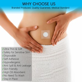 36pcs Disposable PU Film Transparent Castor Oil Patches with Organic Cotton,Self-Adhesive,Portable,Anti-Leakage Castor Oil Pack Wrap for Belly Button (No Oil)