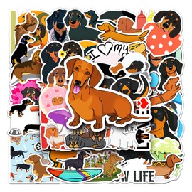 Dachshunds Stickers,50 PCS Dachshunds Graffiti Vinyl Waterproof Decals for Water Bottles Computer Bicycle Skateboard Luggage Phone Pad Laptop Kids Teens Stickers Pack