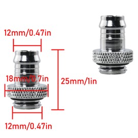 ZZHXSM 4pcs Silver Copper Fittings G1/4 Thread Soft Tube Barb Connector PC Water Cooling System Soft Tube Connectors