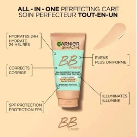 Garnier SkinActive BB Cream Hyaluronic Acid + Aloe Vera, Light to Medium