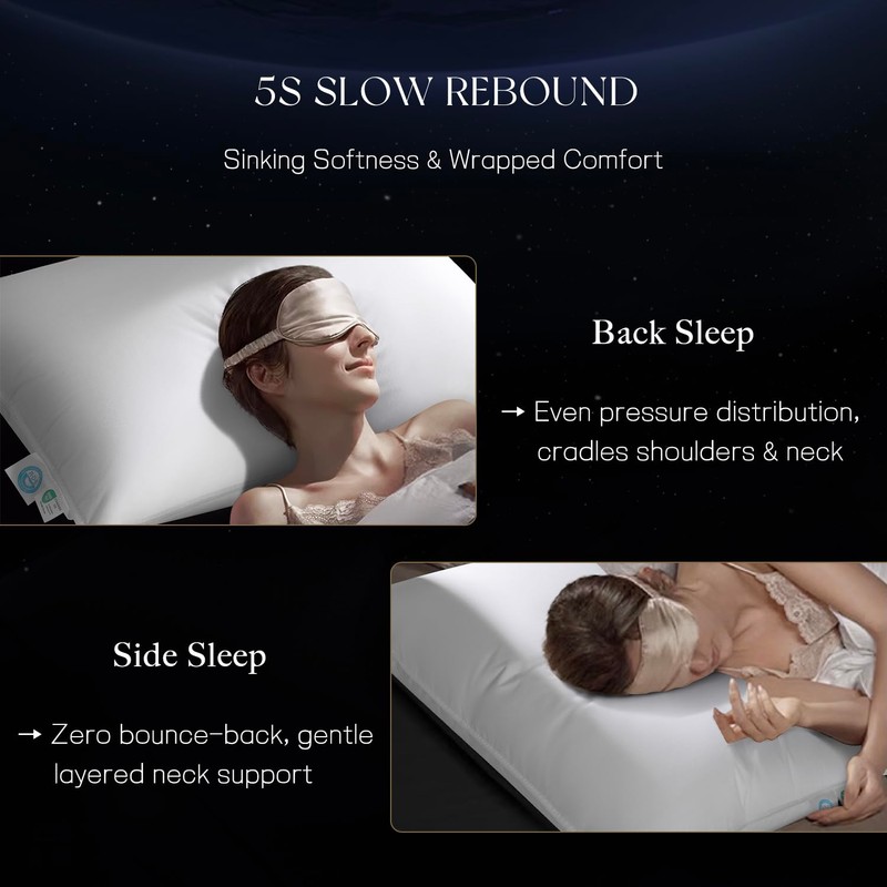 Acnalboma Luxury Goose Down Pillow Queen, Hotel Quality Bed Pillows