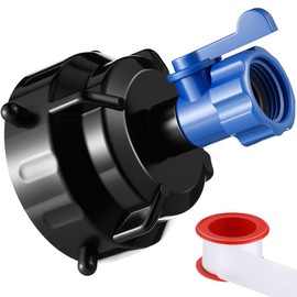 Enhon RV Sewer Hose Rinse Cap with PTFE Tape, Comes with Shut Off Valve for Water Flow, 3/4 Internal Thread for Garden Hose, Rinses RV Sewer Hose Before Storage
