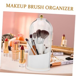 Ciieeo Rotating Makeup Brush Holder Cover Cosmetic Organizer for Vanity Bathroom and Desktop Multi-Functional Storage for Makeup Pens and Stationery Compact and Stylish Design