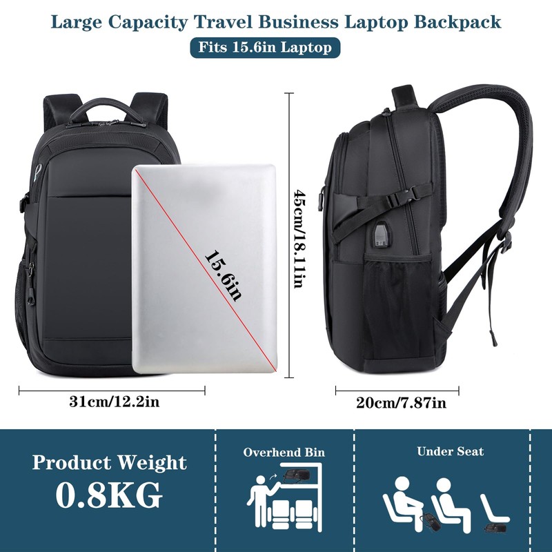 Long Keeper Travel Laptop Backpack Work Bag for Men Women