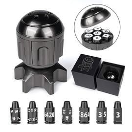GU BEI TE DND Metal Bullet Dice Set 7-Piece, Spinning Missile Container Design, Polyhedral Blcak Dice for Dungeons & Dragons RPG, MTG Tabletop Games (Role Playing Game Accessories)