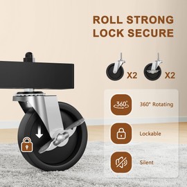 Hoctieon Double Rod Z Rack, Rolling Clothes Racks with Z-Base, Adjustable Clothing Rack, Standing Clothes Rack, Metal Clothing Racks for Hanging Clothes, Portable Garment Rack, Black