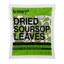 GreenaryLK Soursop Leaves 1oz – Pure Graviola Tea, Natural Dried Annona Muricata Hoja (Guanabana). Vacuum Sealed Ceylon Herbal Loose Leaf from Sri Lanka for Teas. Healthy & Fresh
