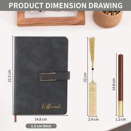 Sincerez Officiant Gift Set - Officiant book for ceremony, Wedding Officiant Gift and Gifts for Wedding day Officiant, Proposal Book/Binder for ceremony, Book set with bookmark, wooden pen and gift box (Black)