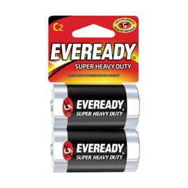 Eveready Super Heavy Duty C Zinc Carbon Batteries 2 pk Carded