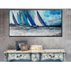 Arjun Blue Abstract Wall Art Canvas Teal Ocean Sailboat Picture