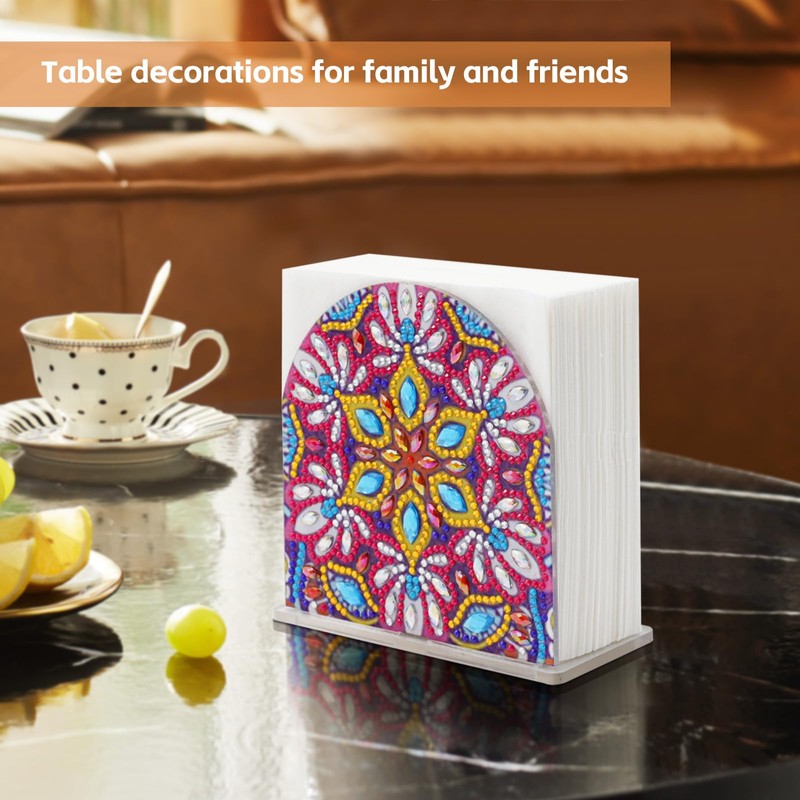Diamond Art Painting Napkin Holder for Table, DIY 5D Diamond