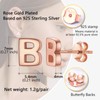 Letter Initial B Earrings Ear Studs Cute Pink Sterling Silver