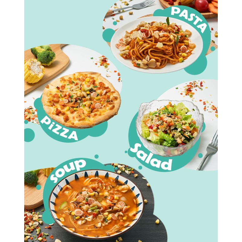 Ramen Toppings Seafood Mix 14oz, 11 Ingredients Blend with Added