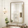 CHARMOR 24x36 Brushed Gold Bathroom Mirror, Metal Gold Framed Vanity