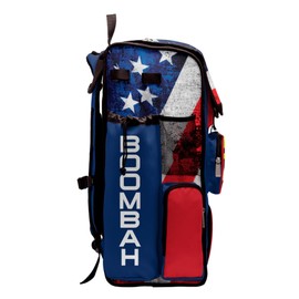 Boombah Superpack Bat Bag - Backpack Version (no wheels) - Holds 4 Bats - USA Softball Royal Blue/Red/Optic Yellow