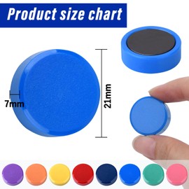 40 Pack Small Fridge Magnets,20MM Colorful Round Magnets for Whiteboard, 8 Colors Refrigerator Magnet,Small Cute Magnet for Decorative Locker Kitchen Office
