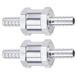 2 PCS 5/16" 8mm Non Return One Way Check Valve, Aluminium Alloy Petrol Diesel Water Fuel Line Check Valve for Car/Motorcycle/Ship