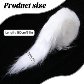 2 * 60 Inch Shaggy Faux Fur Fabric, Faux Fur Precut Strips Fluffy Plush Patches for Gnome Beards, Santa Claus Hair, Cosplay Costumes, Dwarf Costumes, Crafts, Christmas Decorations