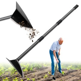Garden Hoe, Heavy Duty Trenching Hoes with 72 Inch Long Handle, Sharp Edge Triangle Weeding Hoe Garden Tools for Weeds Removal,Cultivating,Digging,Loosen Soil, Trenching, Landscaping Manual Weeder