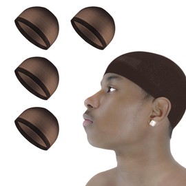 Beauty Town Beauty Town 4 Pcs Thin Stocking Wave Cap Skull Wig Cap for Men (2 Sets of 2)