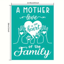 Mother's Day Reusable Silk Screen Stencil Sweet Family Self Adhesive Mesh Silk Screen Transfer DIY Screen Printing Template for Home Decor, Home Stencil Paint On Wood/Fabric/Wall/Glass/Card
