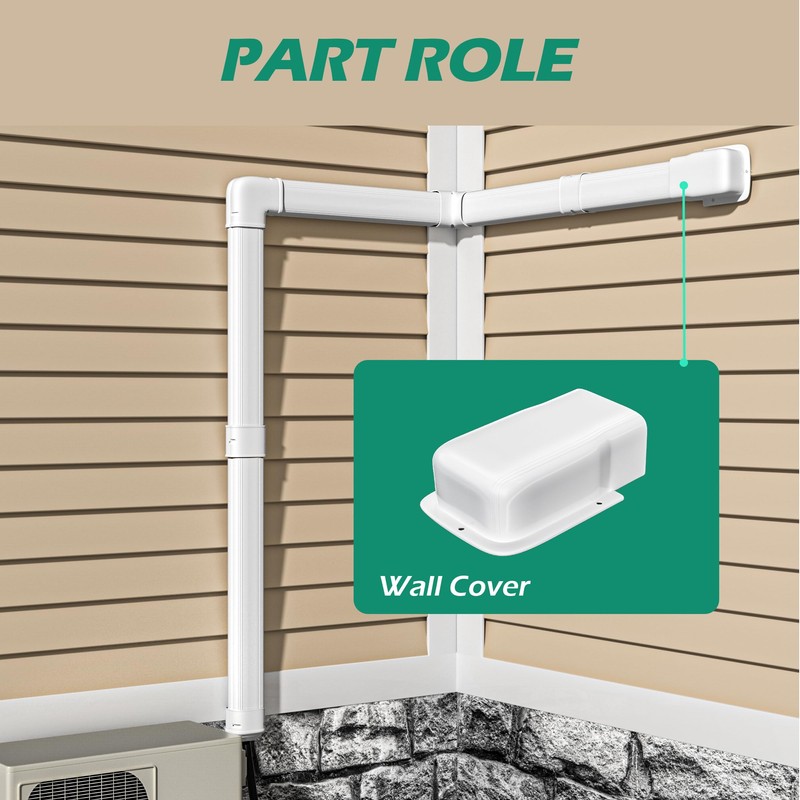 TAKTOPEAK 4" Width Wall Cover, Mini Split Line Set Cover