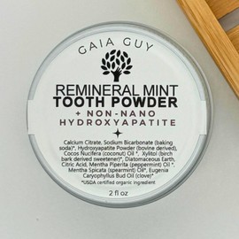Remineral Mint Natural Tooth Powder + Naturally Sourced Hydroxyapatite - Flouride Free Mint Tooth Powder (2 oz)