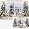 Christmas Winter Backdrop Wonderland Glitter Snowy Forest Pine Tree Background