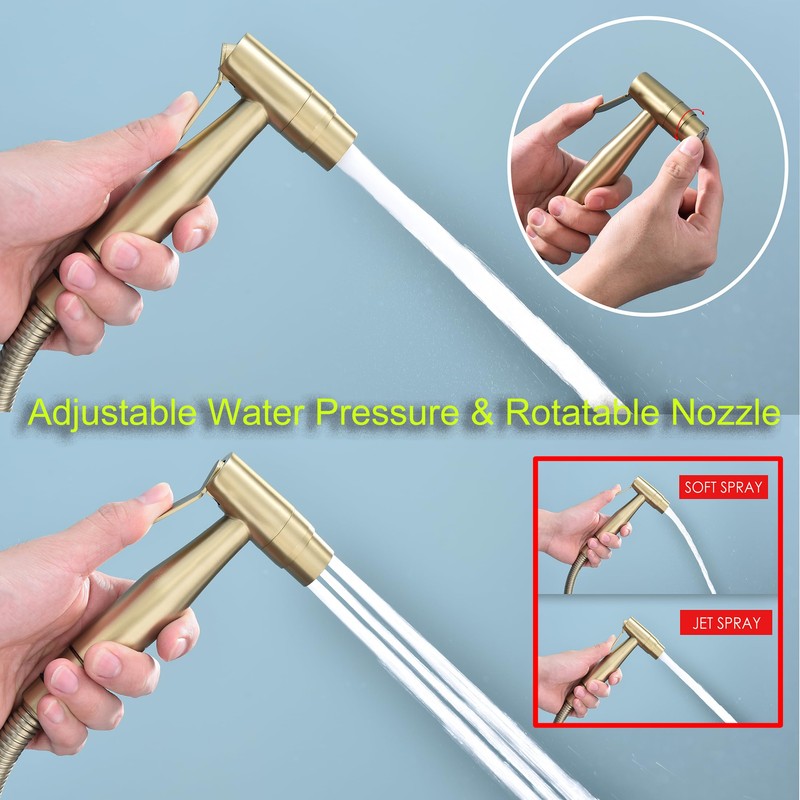 Senhozi Stainless Steel Bidet Sprayer for Toilet, Gold Finish with