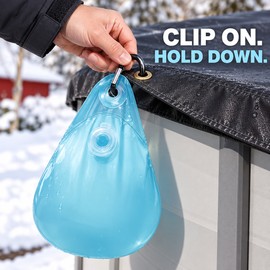 ShineTrip Fillable Pool Cover Weight Bag with Hook, PVC Winter Cover Anchor for Above Ground Pools