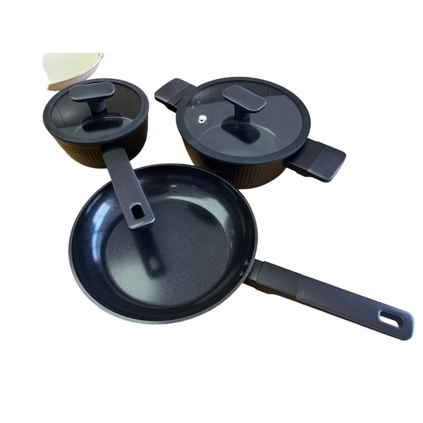 Jovire Non Toxic Cookware Set 3 Piece Black 6.5 9.5