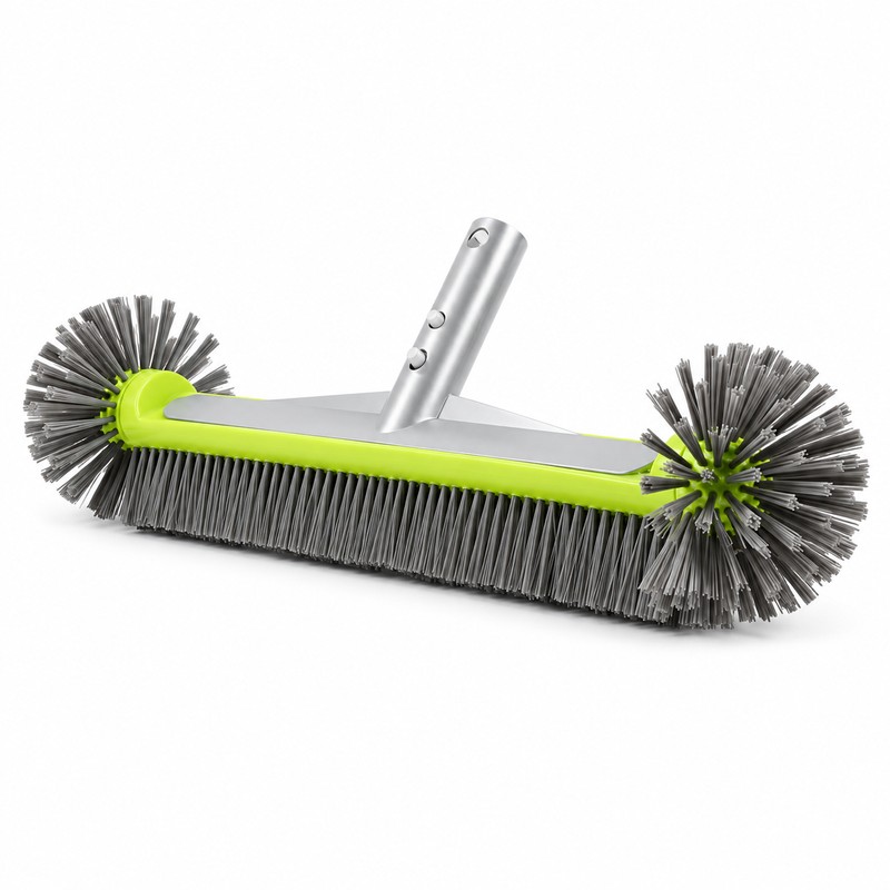 17.5 Inch Pool Brush Head, 7-Row Nylon Bristles with Rounded