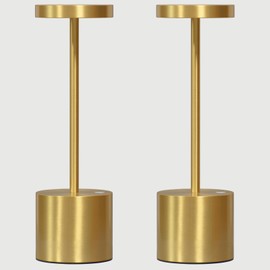 Barryca 2-Pack Cordless Rechargeable LED Table Lamp (Glossy Gold)
