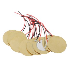 BIlinli Piezo Pickup Piezo Amplifier Discs Piezo Elements Summer Sounder Sensor Trigger Drum Disc + Wire Copper Piezo Discs Pack of 10