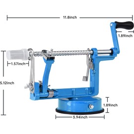 Apple Peeler, Stainless Steel Apple Corer Slicer Peeler, Durable Heavy Duty Die Cast Magnesium Alloy Apple Peeler Slicer Corer(Blue)