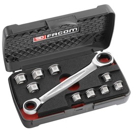 Facom 464.J1PG Ratchet Ring Wrench Red Black