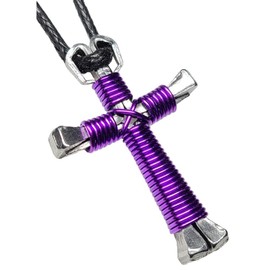 NIANWUDU Amethyst Horseshoe Nail Cross Necklace