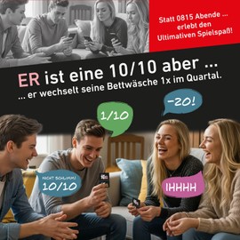 MILINDO Er ist eine 10/10 von Aber - Sie ist eine 10 von 10 Spiel Aber ... das TikTok Kultspiel - Trend für Mädchen snachend, Jungungsnachend, JGA, Party Game