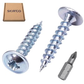 SKIR'CO (Pack of 100) Galvanised Steel 3.0 x 20mm Silver Wood Screws Metal Screws Wafer Head Pozi Self Tapping