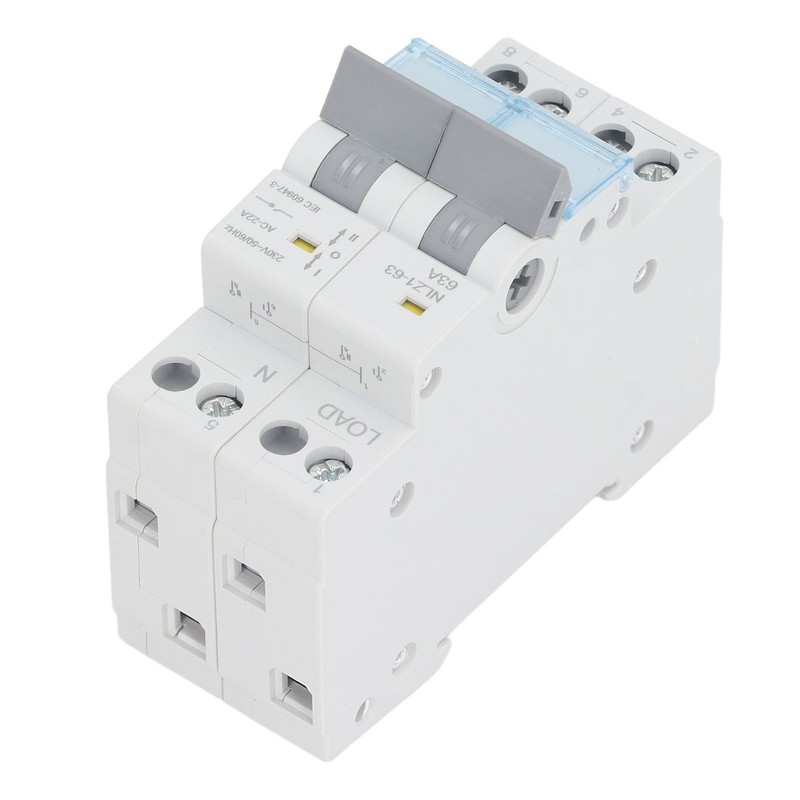 230VAC 63A Dual Power Manual Transfer Switch 35mm DIN Rail