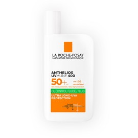 La Roche-Posay Anthelios UVMune 400 FPS50 + Oil Fluido Protector Solar Facial Matificante resistente al agua, sudor y arena para pieles Mixtas a Grasas 50ml