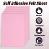 Biaungdo 6 Pcs Self Adhesive Felt Sheets, Pink Felt Sheet
