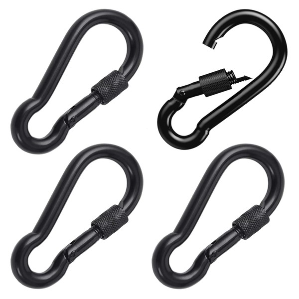 PANSNG 3.15in Heavy Duty Black Spring Snap Hook Whith Nut